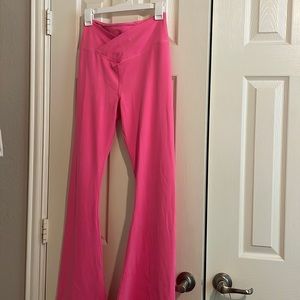 PINK crossover flare pants